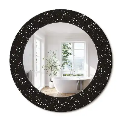 Miroir rond avec décoration pois irréguliers