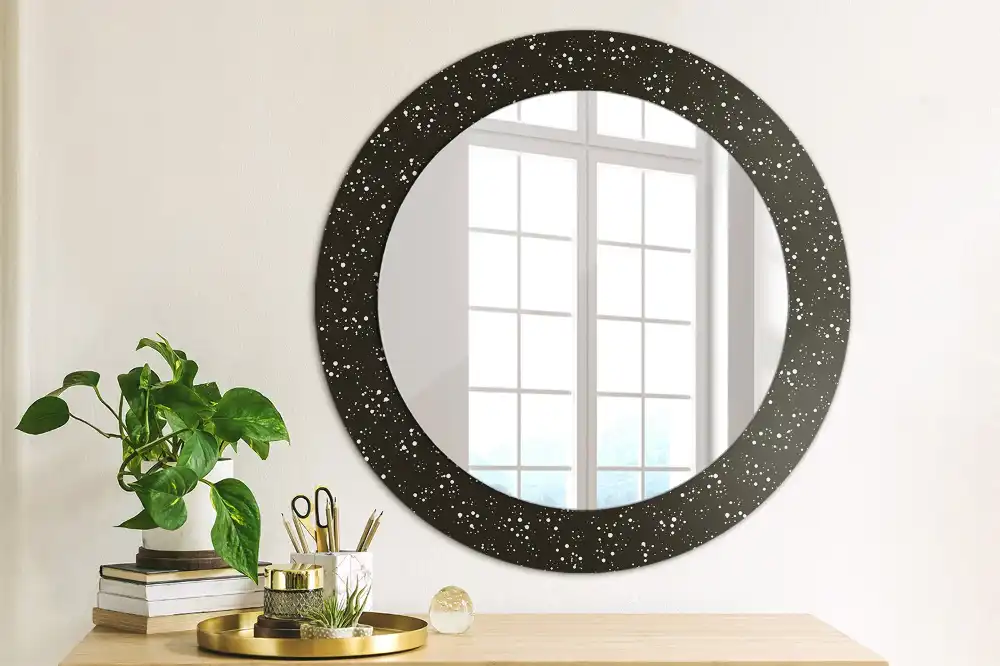 Miroir rond avec décoration pois irréguliers