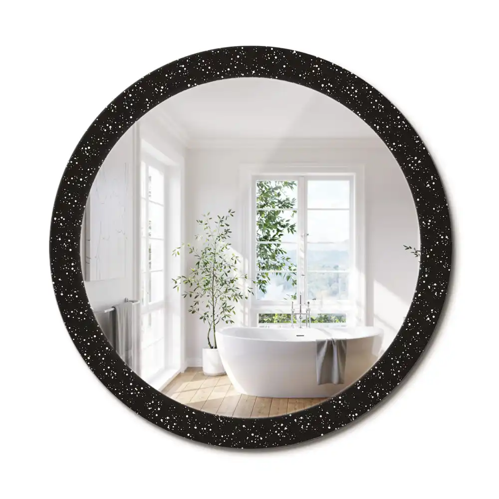 Miroir rond avec décoration pois irréguliers
