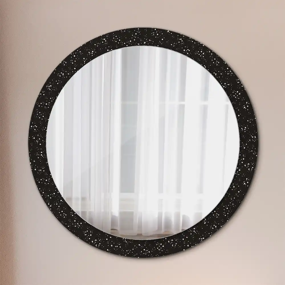 Miroir rond avec décoration pois irréguliers