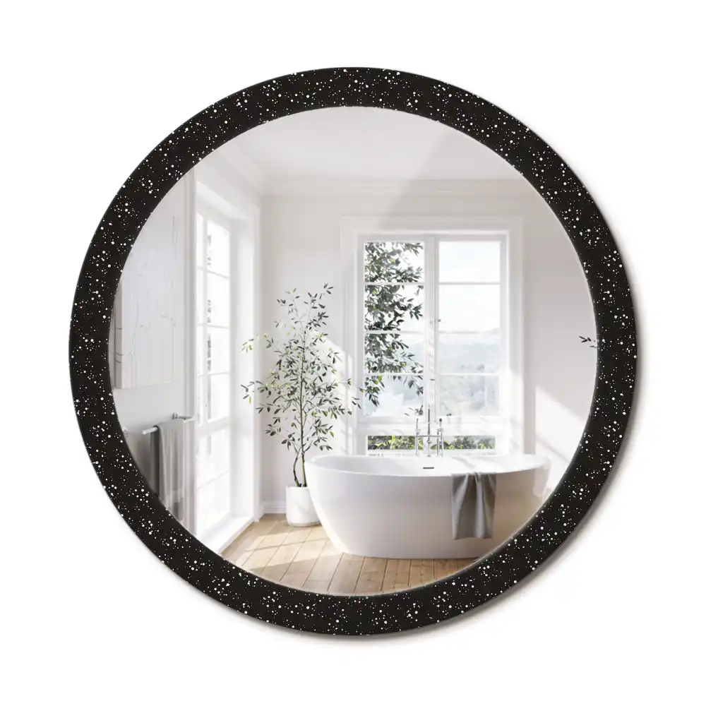Miroir rond avec décoration pois irréguliers