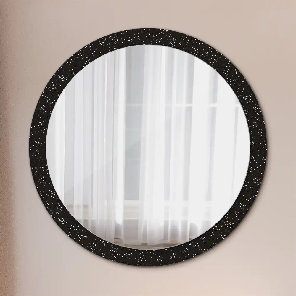 Miroir rond avec décoration pois irréguliers