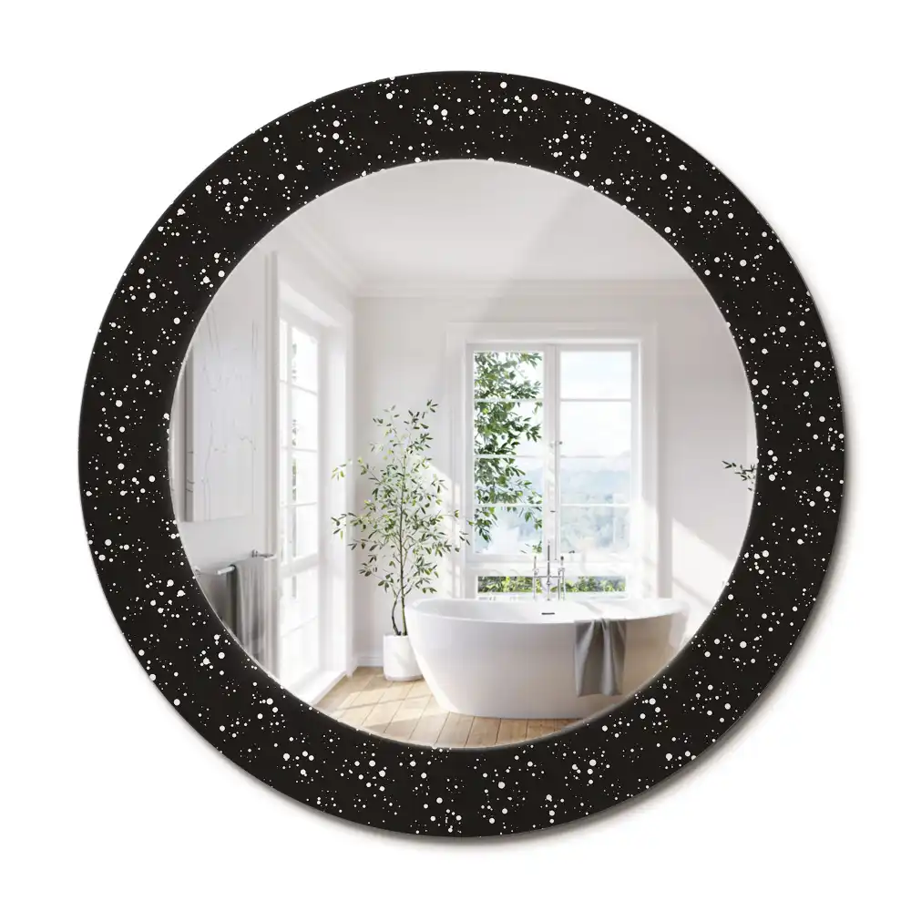 Miroir rond avec décoration pois irréguliers