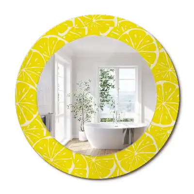 Miroir rond imprimé citrons