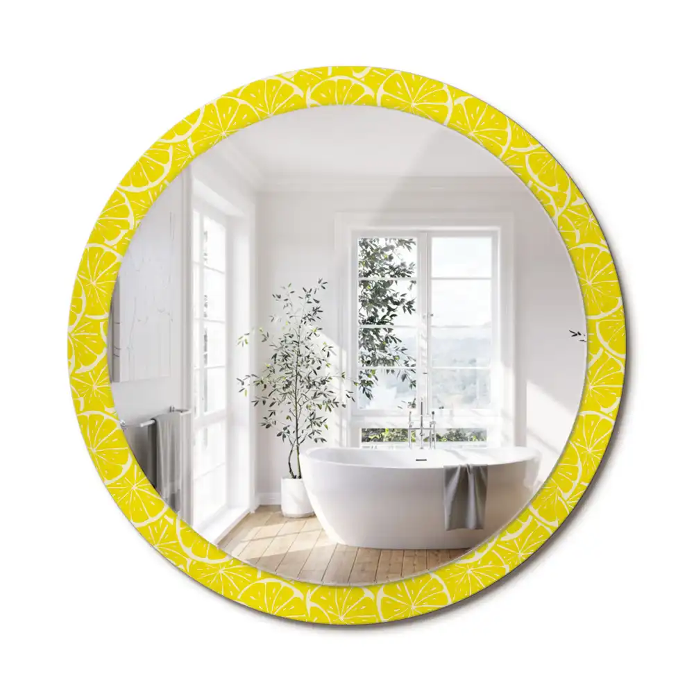 Miroir rond imprimé citrons