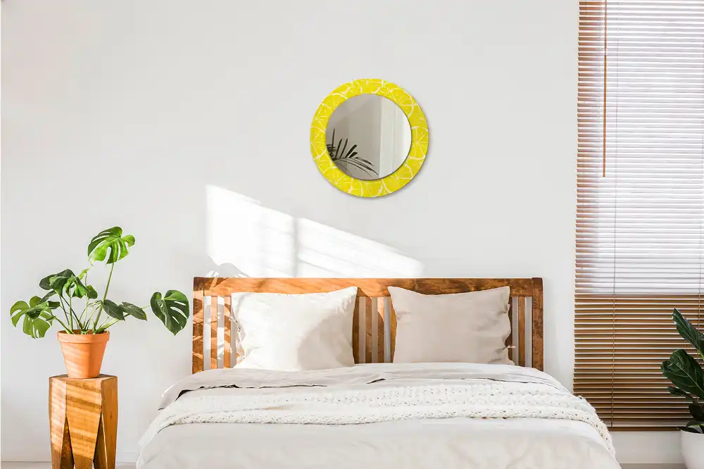 Miroir rond imprimé citrons