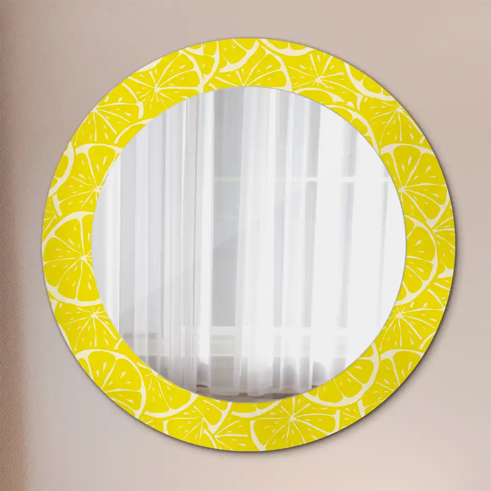 Miroir rond imprimé citrons