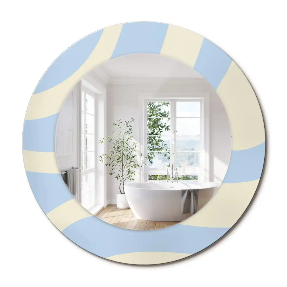 Miroir rond avec décoration forme abstraite