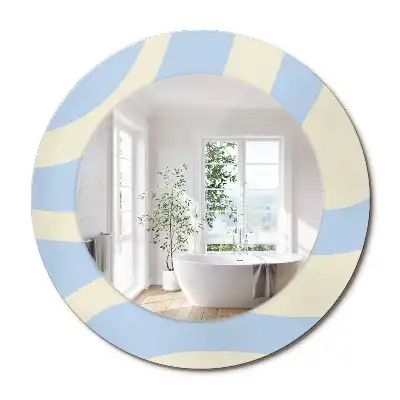 Miroir rond avec décoration forme abstraite