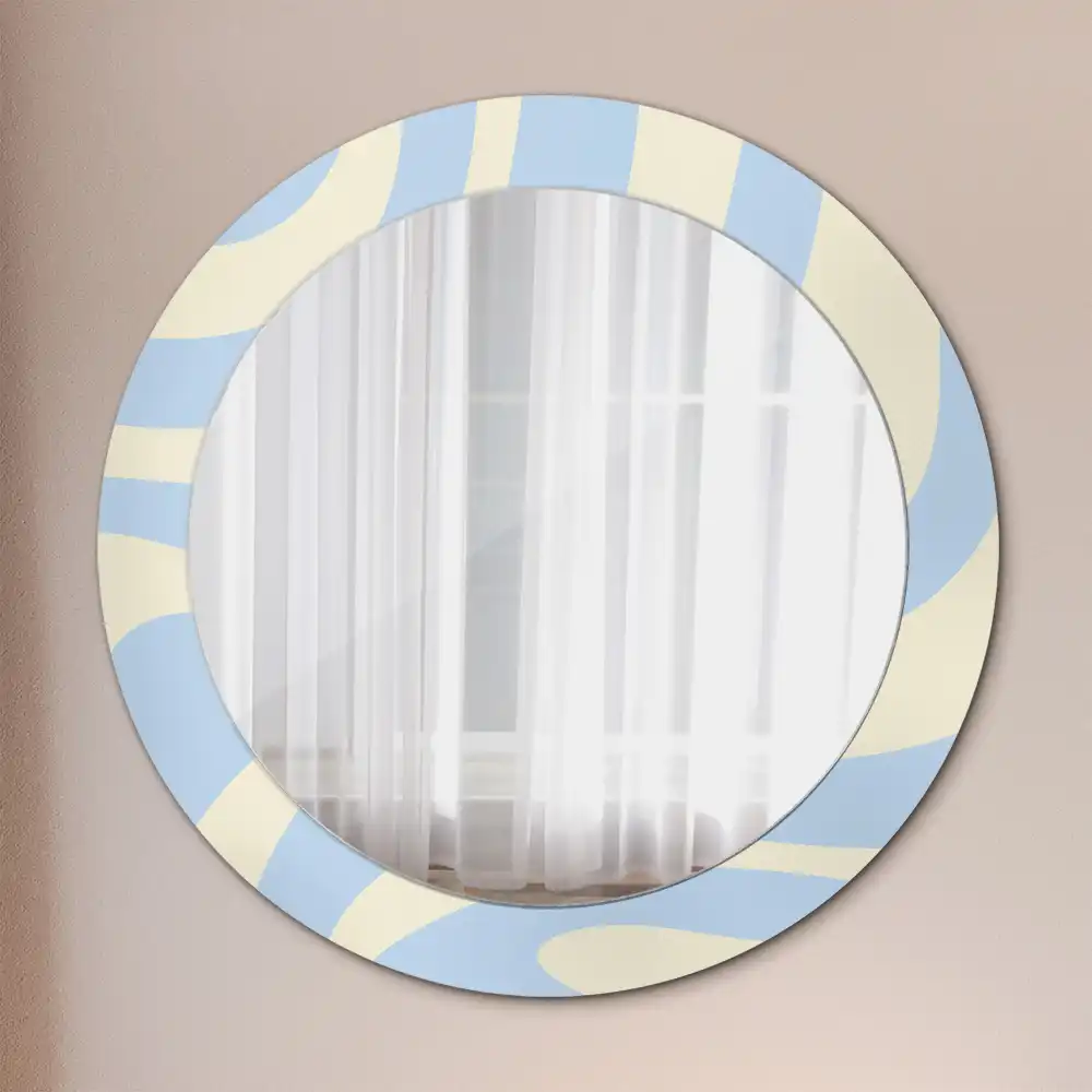 Miroir rond avec décoration forme abstraite