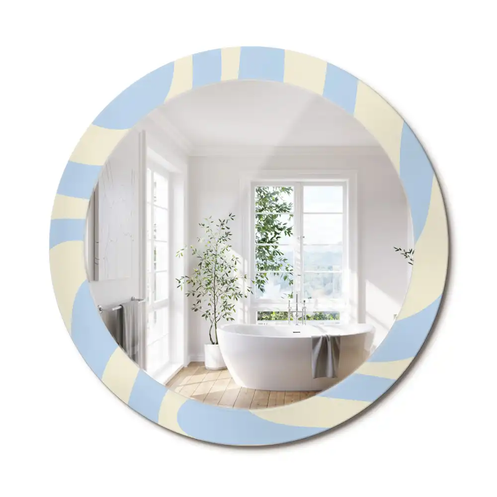 Miroir rond avec décoration forme abstraite