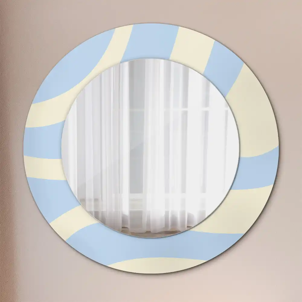 Miroir rond avec décoration forme abstraite
