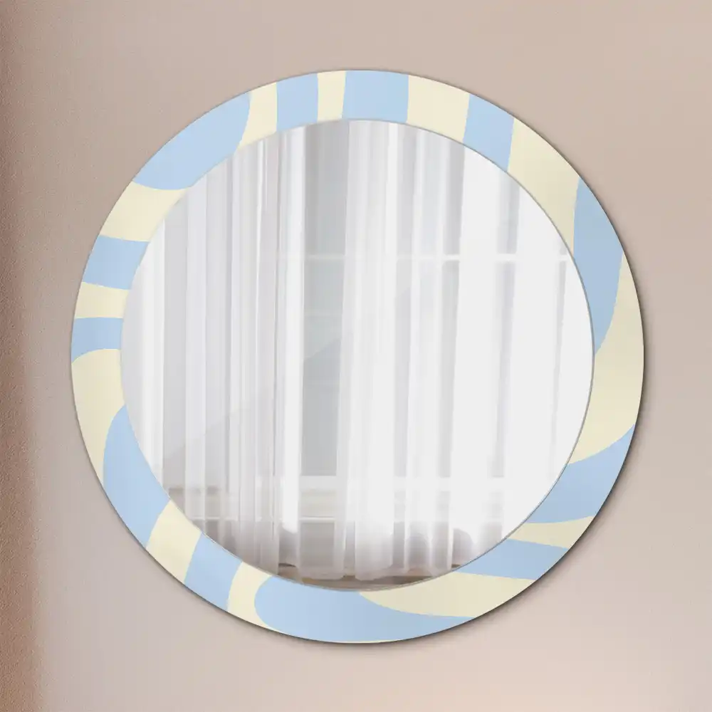 Miroir rond avec décoration forme abstraite