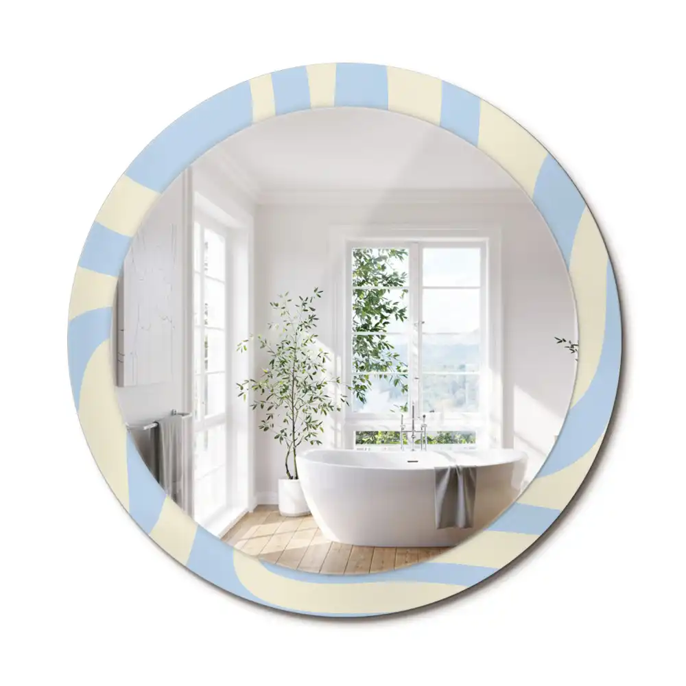 Miroir rond avec décoration forme abstraite