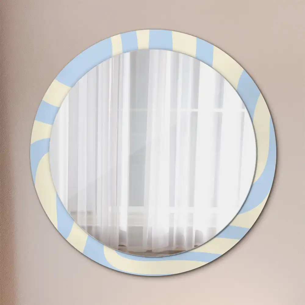 Miroir rond avec décoration forme abstraite