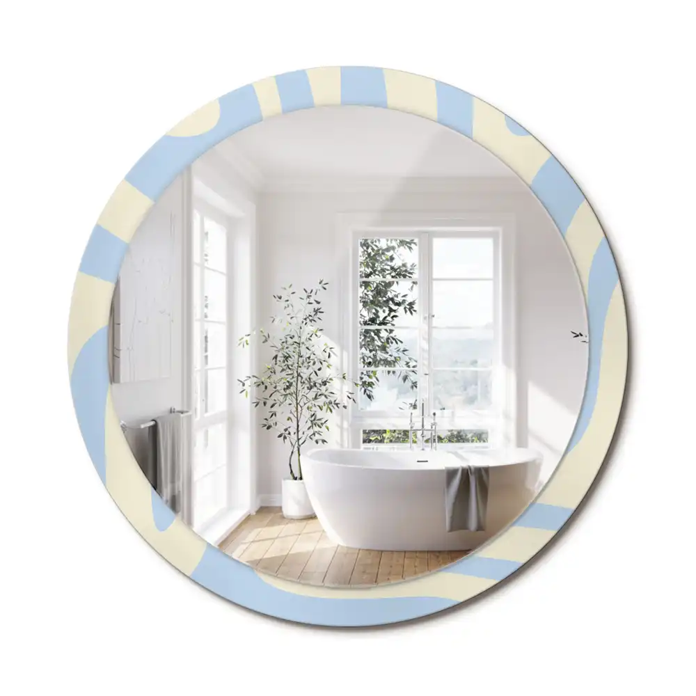 Miroir rond avec décoration forme abstraite