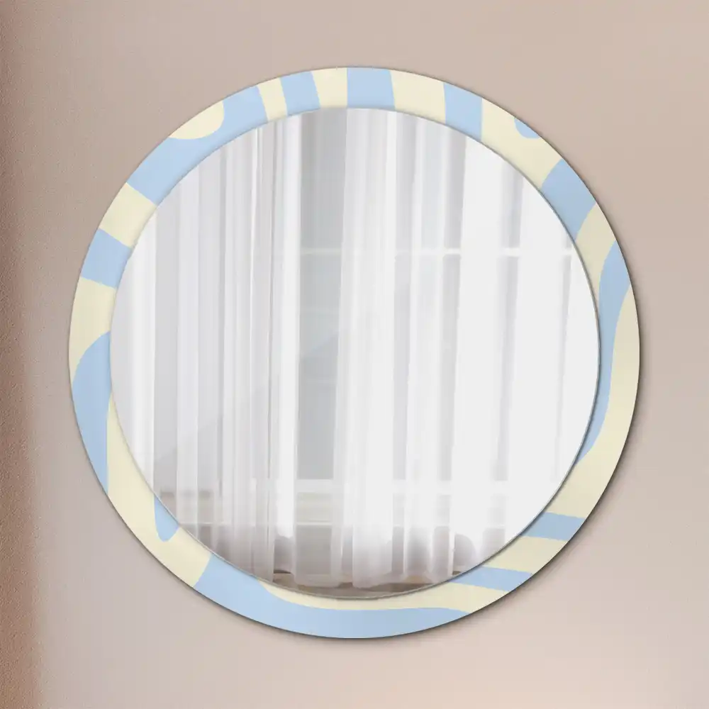Miroir rond avec décoration forme abstraite
