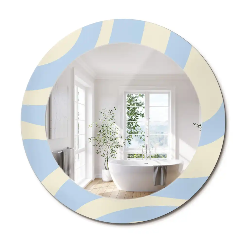 Miroir rond avec décoration forme abstraite