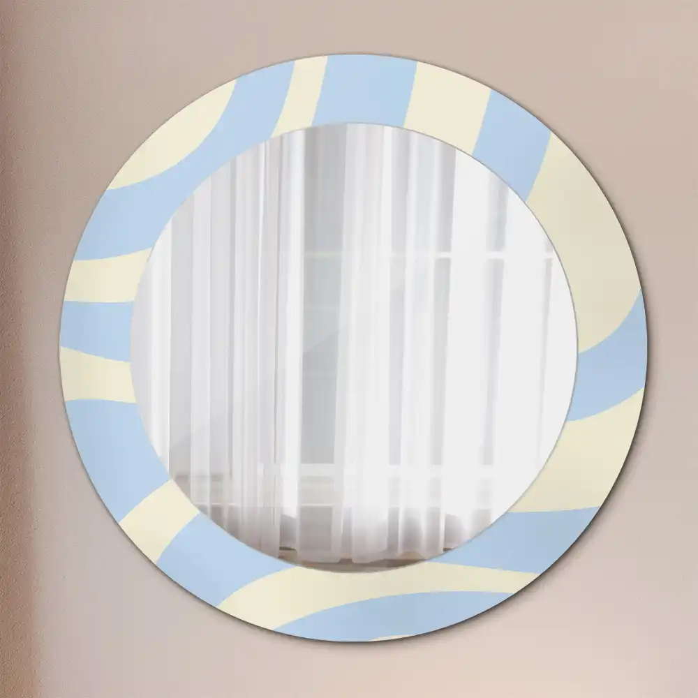 Miroir rond avec décoration forme abstraite