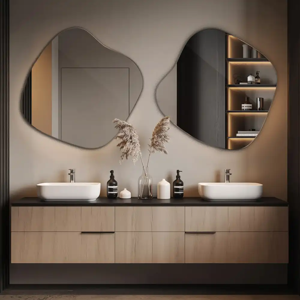 Miroir mural moderniste en forme de tache