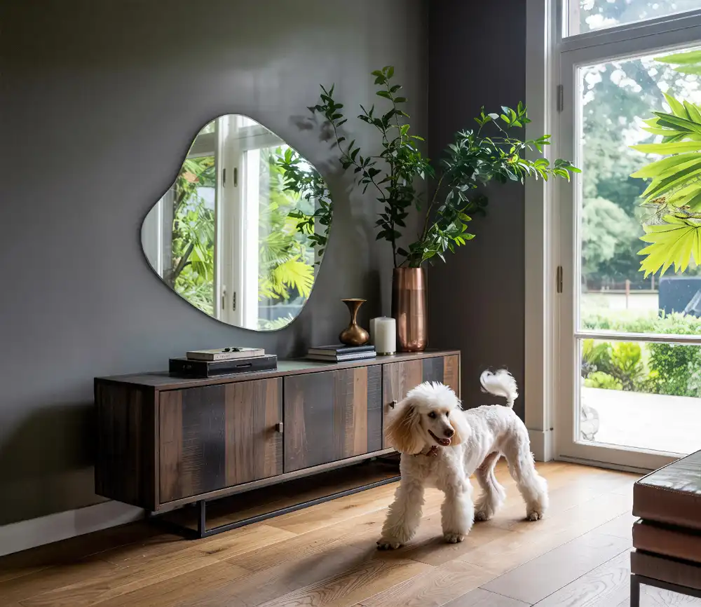 Miroir mural moderniste en forme de tache