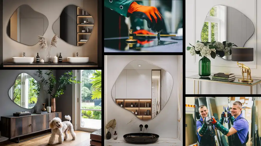 Miroir mural moderniste en forme de tache