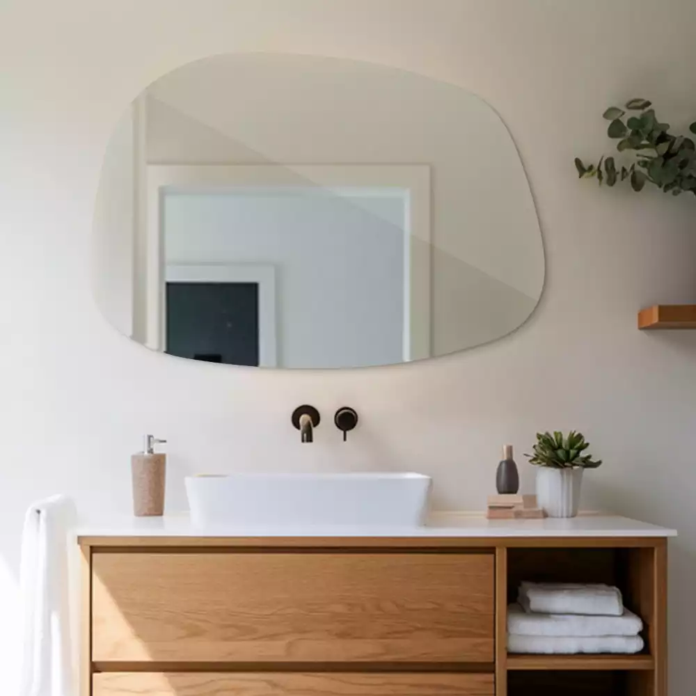 Miroir mural moderne en forme de tache
