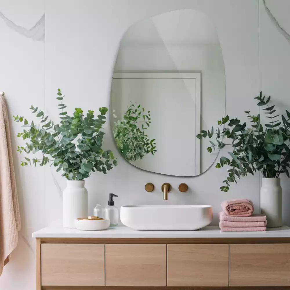Miroir mural moderne en forme de tache
