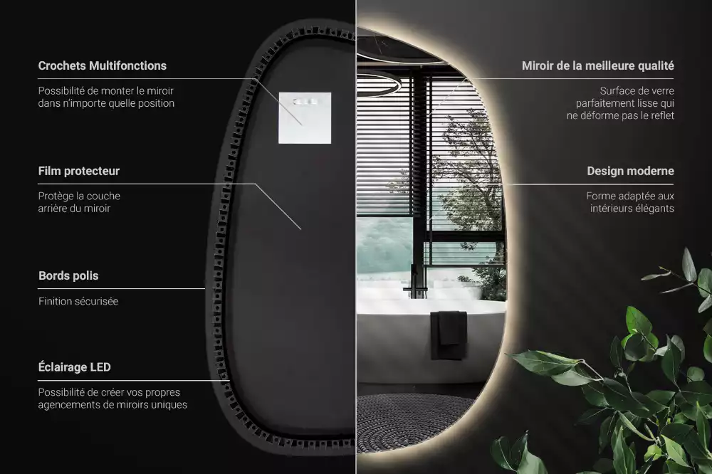 Miroir moderne à forme irrégulière