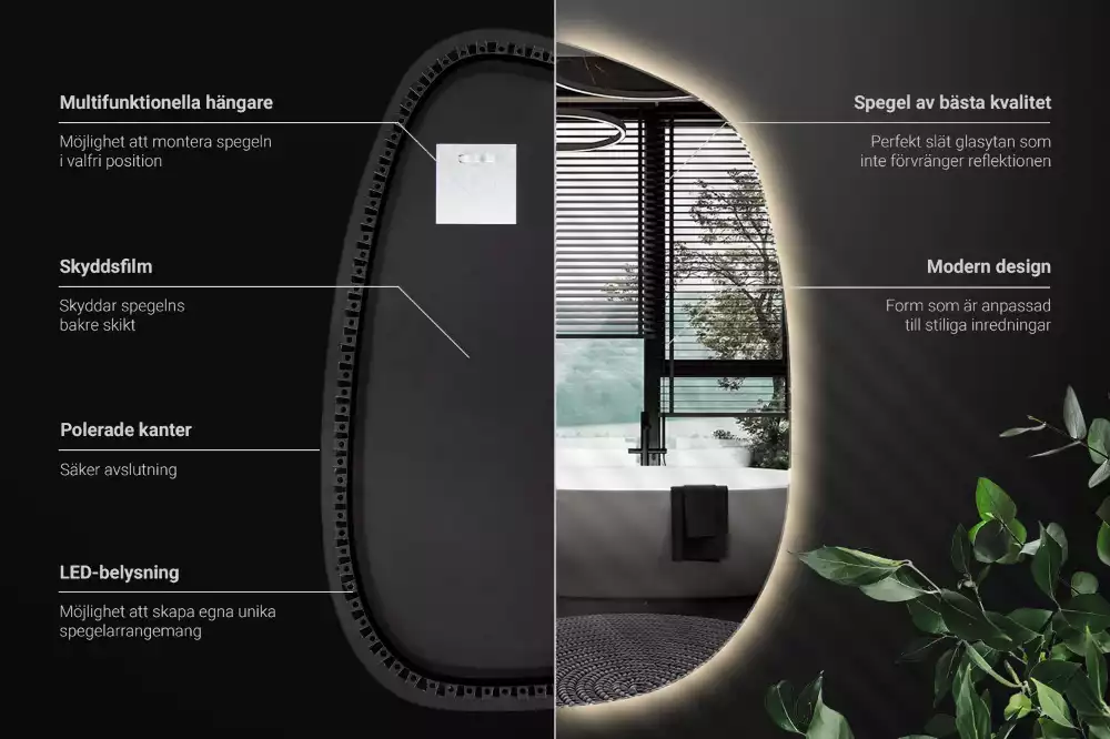 Miroir moderne à forme irrégulière