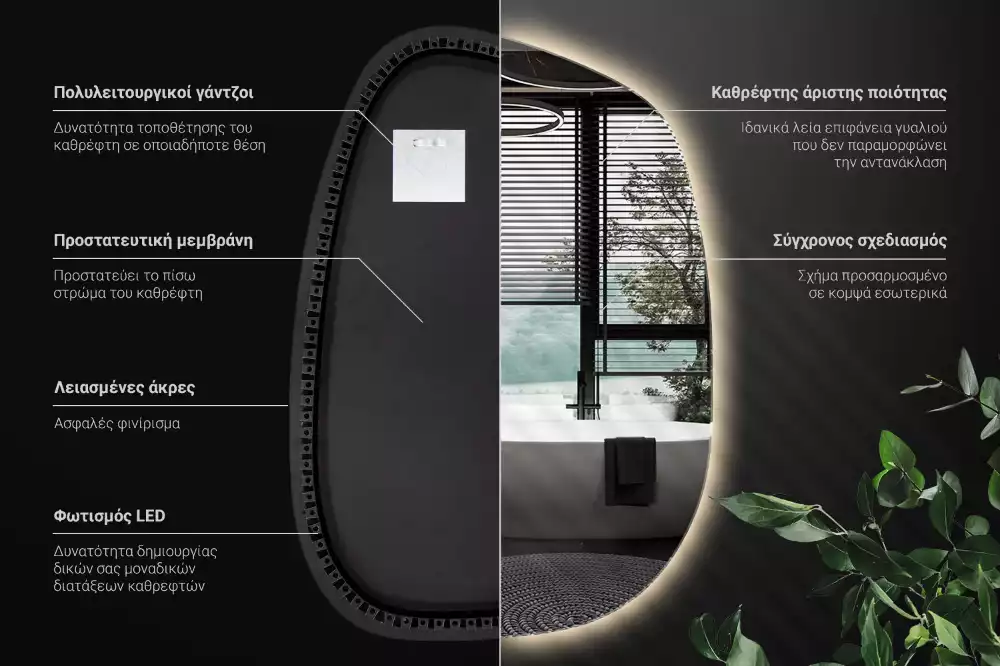 Miroir moderne à forme irrégulière