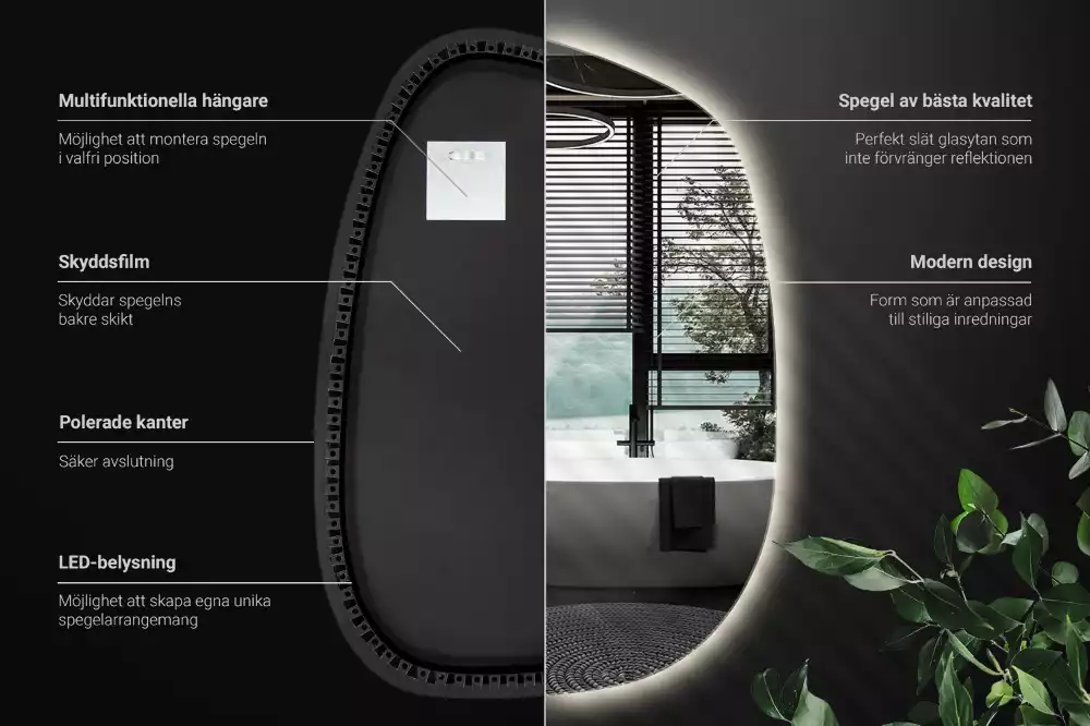 Miroir moderne à forme irrégulière
