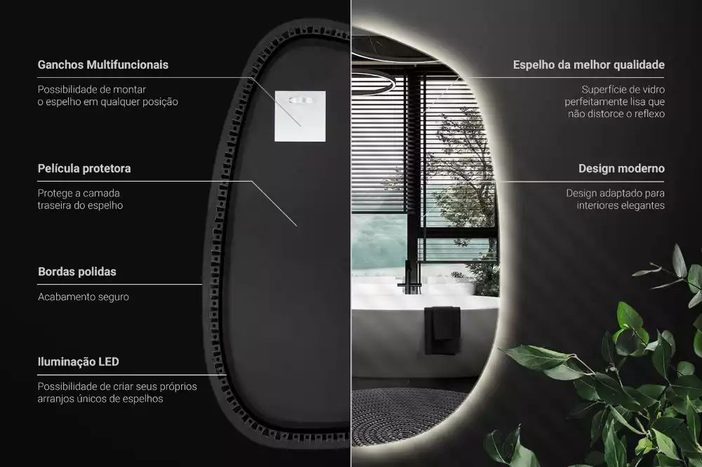 Miroir moderne à forme irrégulière