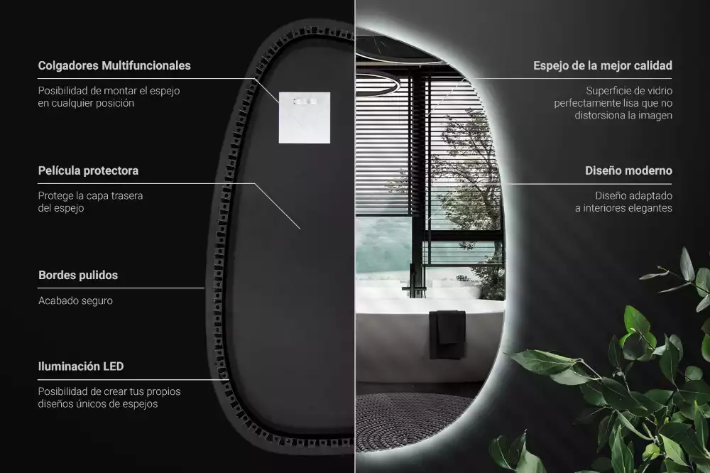 Miroir moderne à forme irrégulière