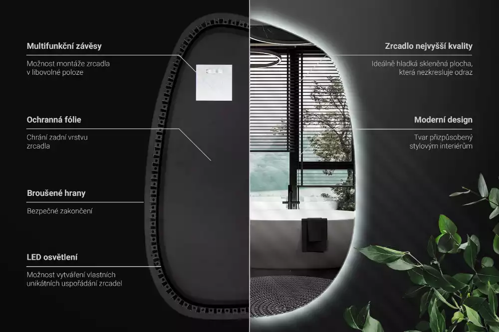 Miroir moderne à forme irrégulière