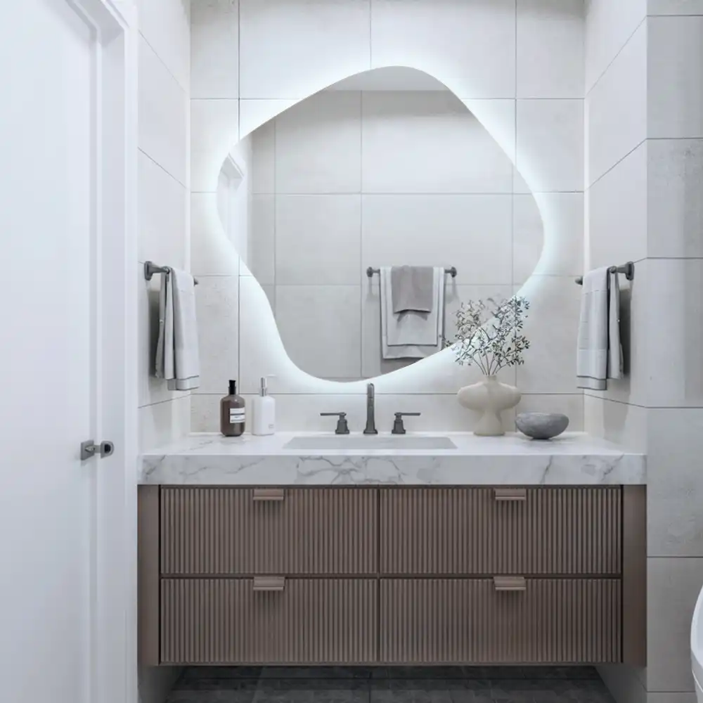Miroir lumineux de forme organique