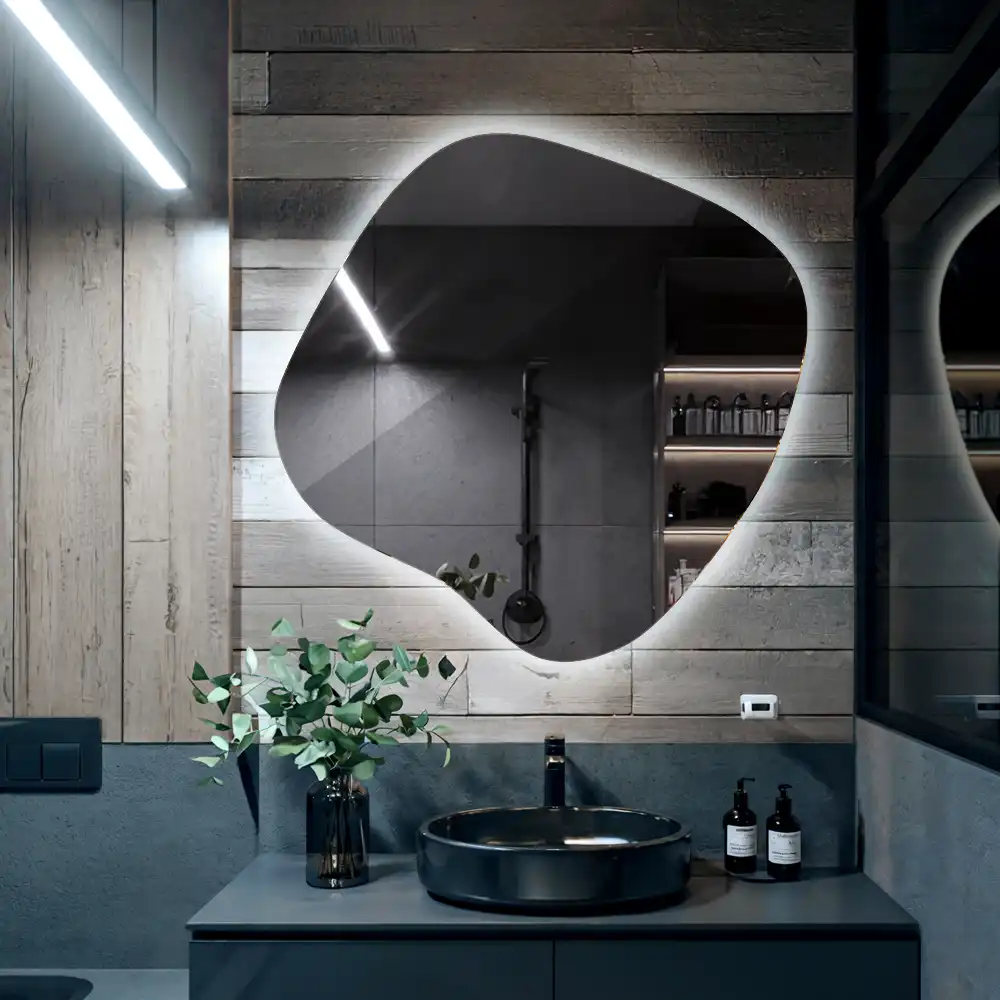 Miroir lumineux de forme organique