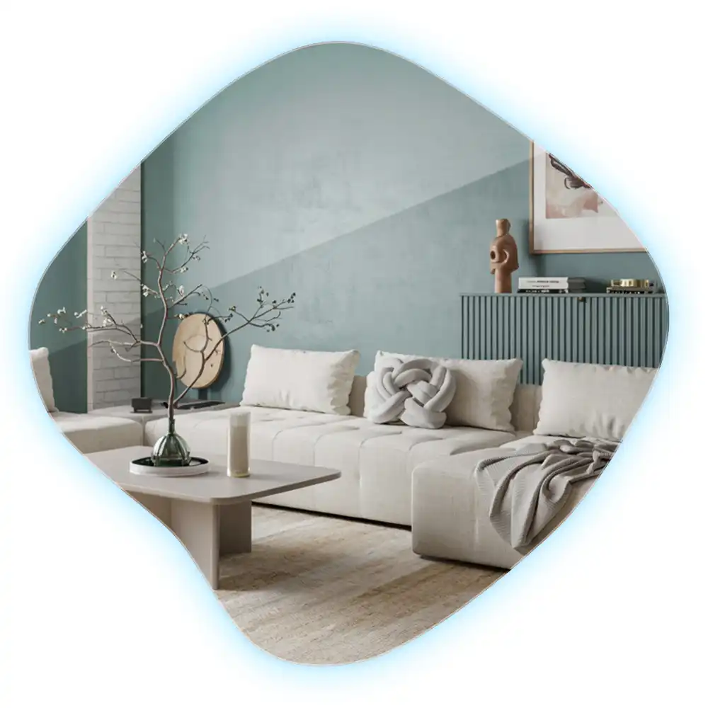 Miroir lumineux de forme organique