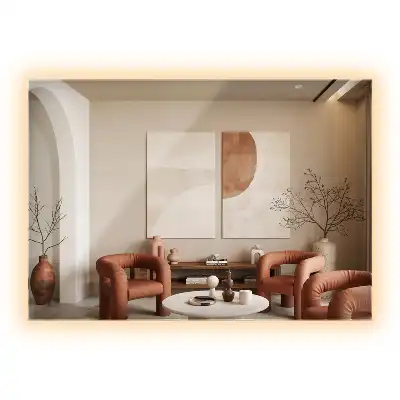 Miroir rectangulaire élégant avec rétroéclairage LED