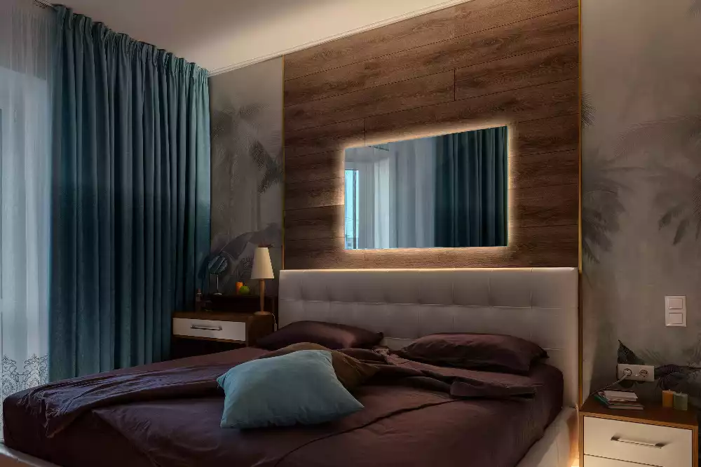 Miroir rectangulaire élégant avec rétroéclairage LED