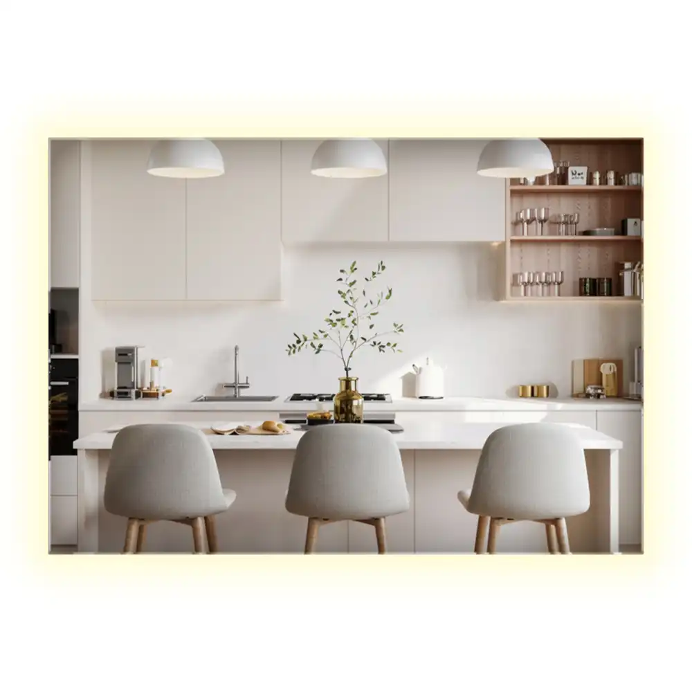 Miroir rectangulaire élégant avec rétroéclairage LED
