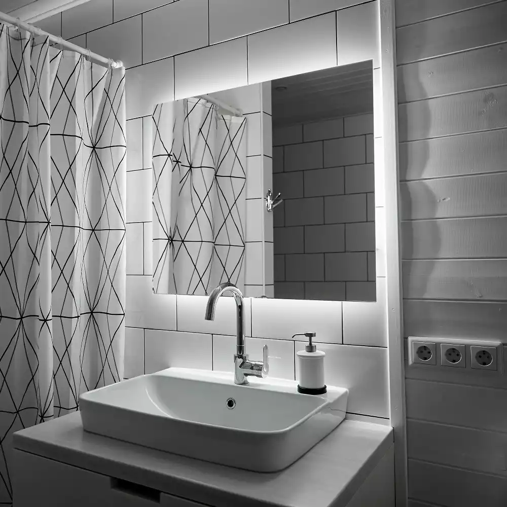 Miroir rectangulaire élégant avec rétroéclairage LED