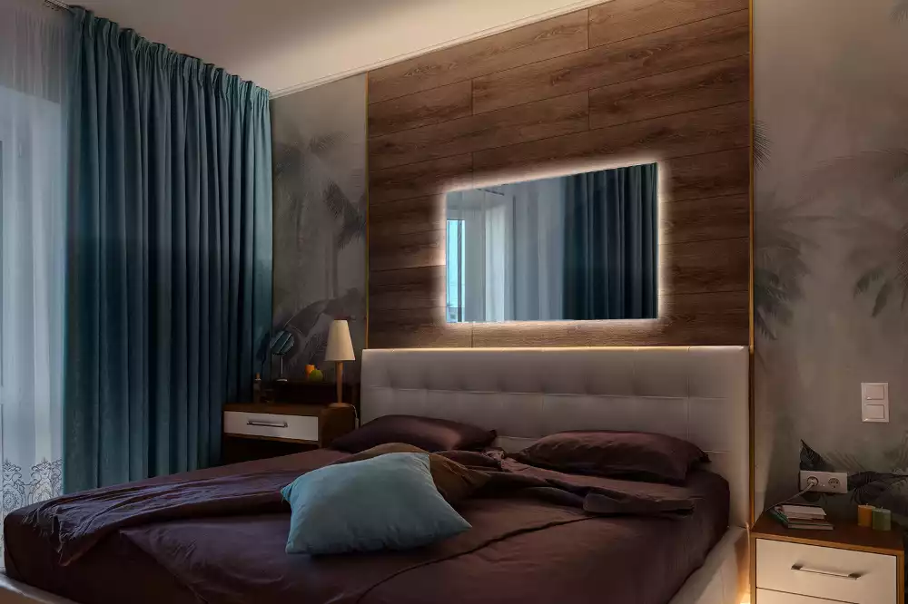 Miroir rectangulaire élégant avec rétroéclairage LED