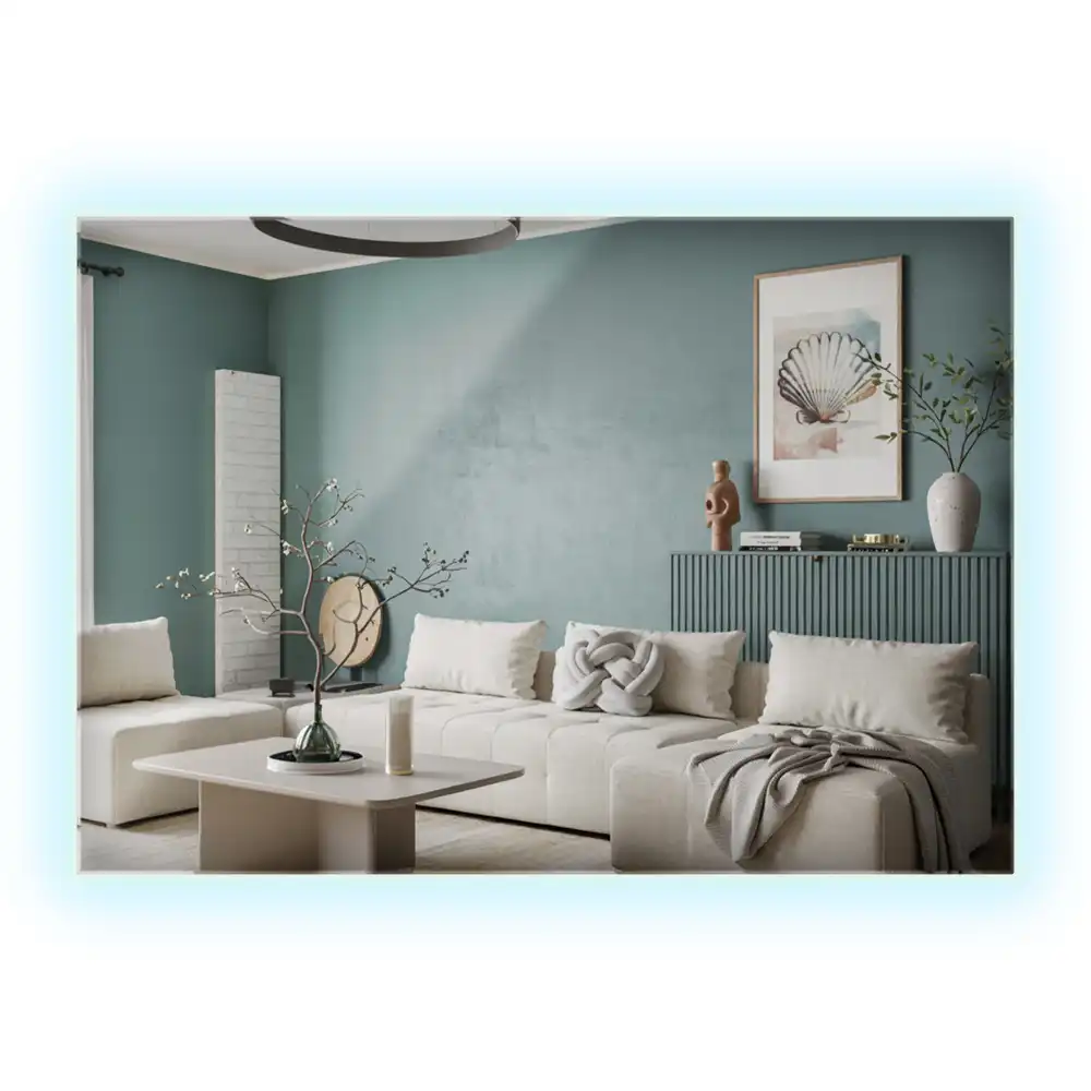Miroir rectangulaire élégant avec rétroéclairage LED