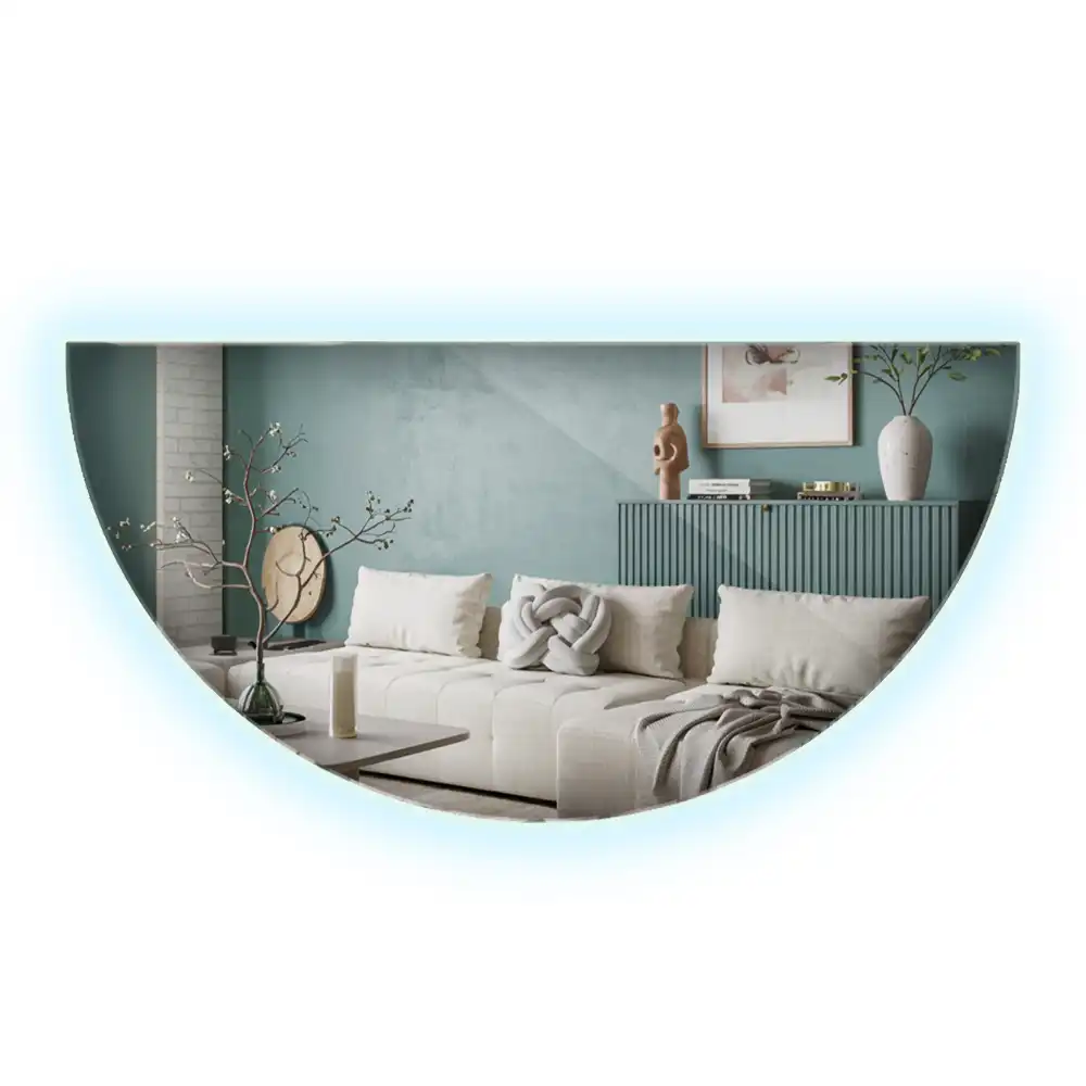 Miroir demi-cercle lumineux LED décoratif moderne
