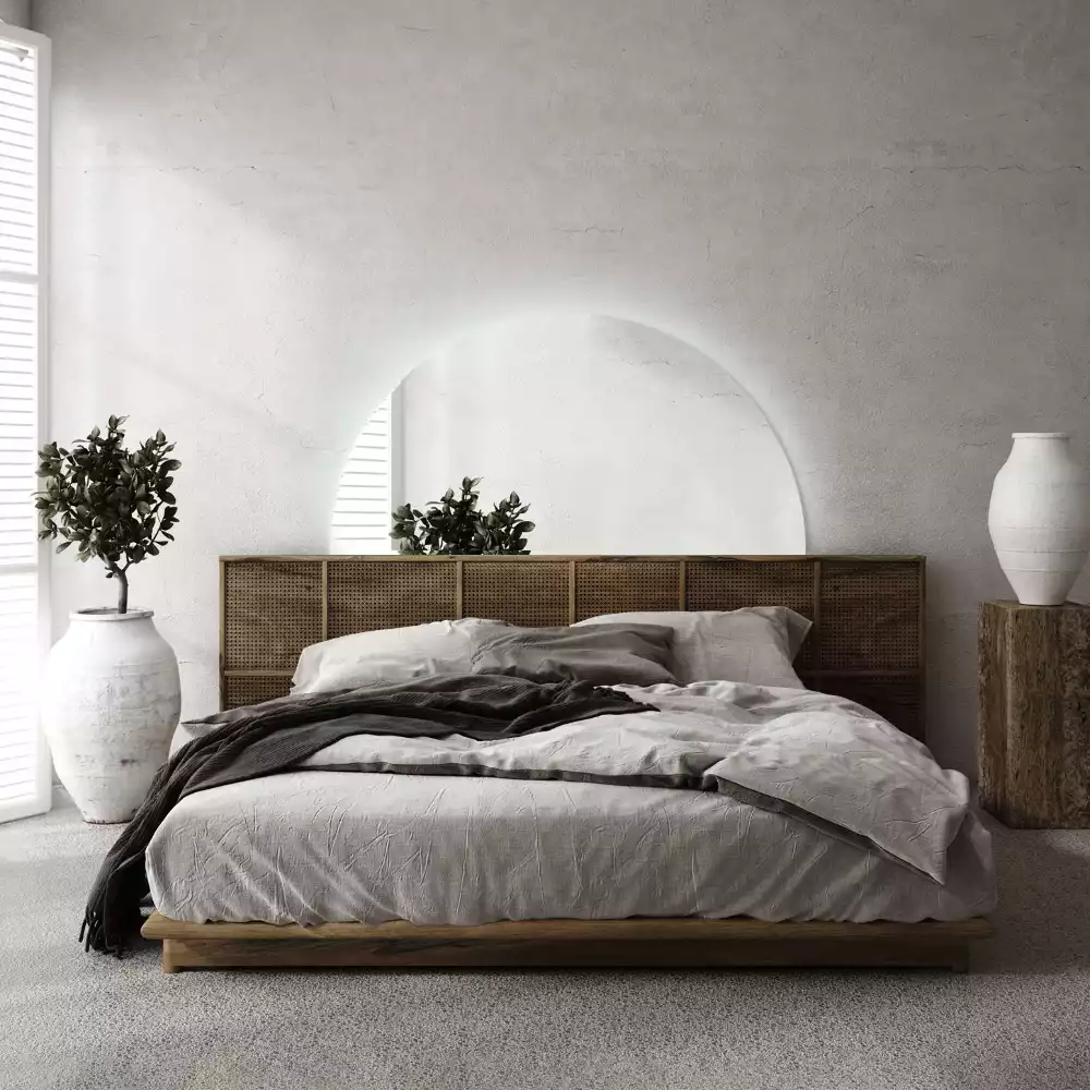 Miroir demi-cercle lumineux LED décoratif moderne