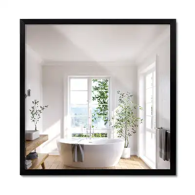 Miroir rectangulaire avec cadre noir suspendu