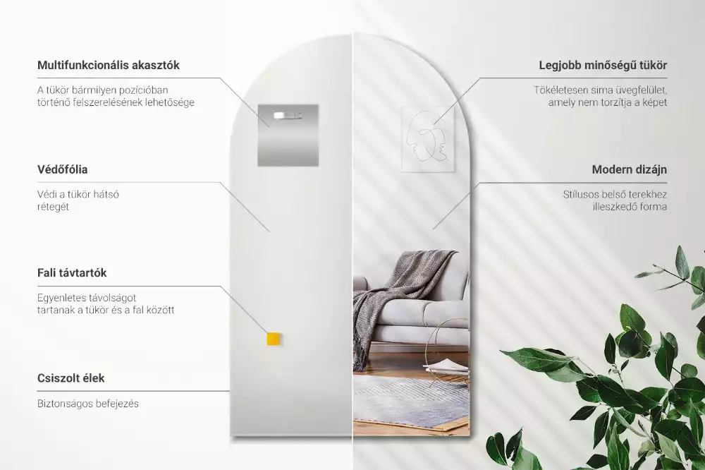 Miroir arche suspendu élégant
