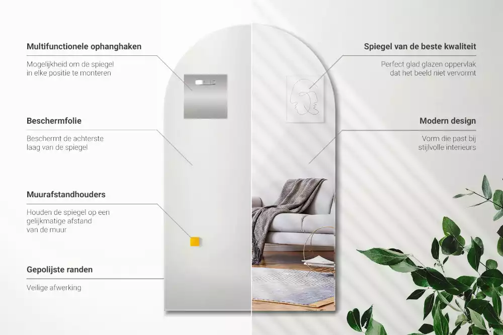 Miroir arche suspendu élégant