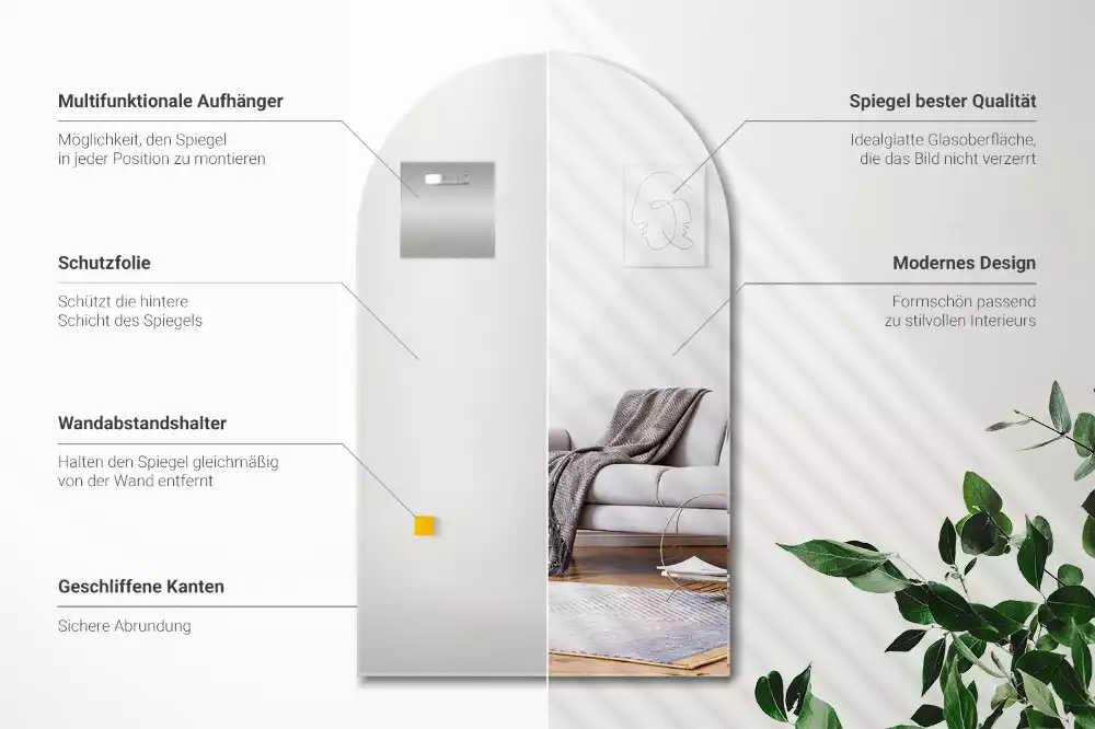 Miroir arche suspendu élégant